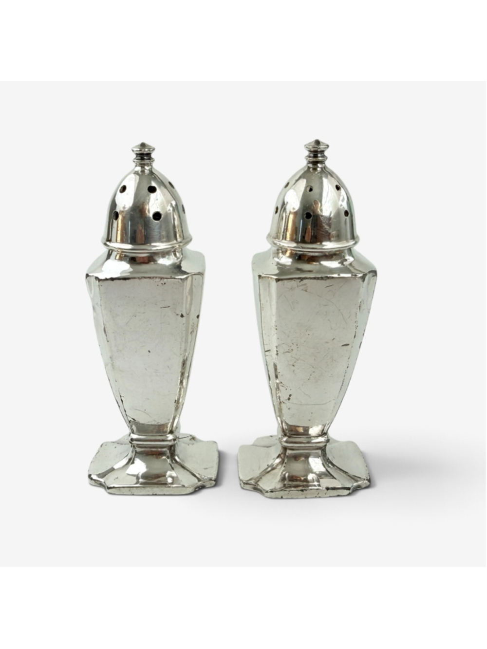 Vintage Art Deco Silver Plated Salt Pepper Shakers Benedict Proctor BP #34